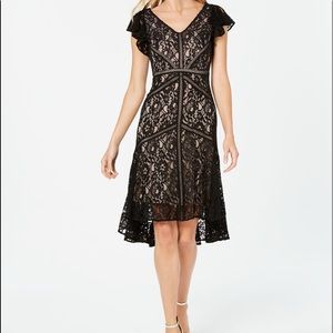 NWT black and tan lace dress size 12.